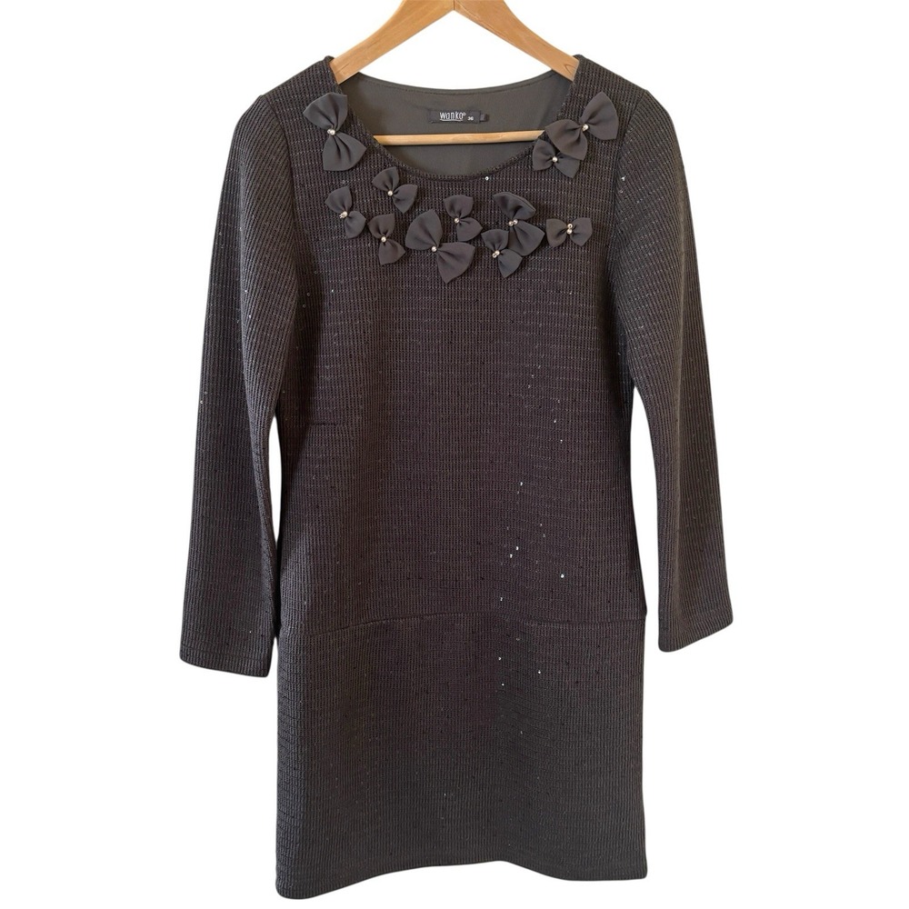 Dark Cottagecore Womens Floral Dress Size Med Fairy Grunge Cute Goth Bows Event‎